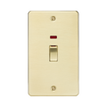 Knightsbridge Flat Plate Brushed Brass 45A DP Switch with Neon FP82MNBB - product view