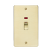 Knightsbridge Flat Plate Brushed Brass 45A DP Switch with Neon FP82MNBB - product view