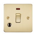 Knightsbridge Flat Plate Brushed Brass 20A 1G DP Switch with Neon and Flex Outlet FP8341FBB - product view