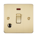 Knightsbridge Flat Plate Brushed Brass 20A 1G DP Switch with Neon and Flex Outlet FP8341FBB - product view
