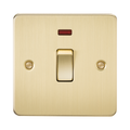 Knightsbridge Flat Plate Brushed Brass 20A 1G DP Switch with Neon FP8341NBB - product view