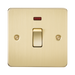 Knightsbridge Flat Plate Brushed Brass 20A 1G DP Switch with Neon FP8341NBB - product view