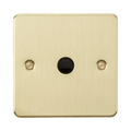 Knightsbridge Flat Plate Brushed Brass 20A Flex Outlet Plate FP8342BB - product view