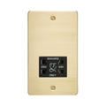 Knightsbridge Flat Plate Brushed Brass Dual Voltage Shaver Socket FP8900BB - product view