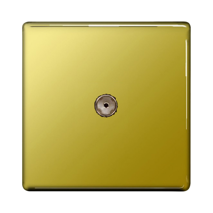 BG Screwless Polish Brass Coaxial Socket FPB60