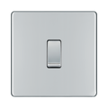 Front view of BG Nexus Screwless Polished Chrome Intermediate Light Switch