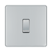 Front view of BG Nexus Screwless Polished Chrome Intermediate Light Switch
