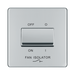 Front view of BG Nexus Screwless Polished Chrome Fan Isolator Switch