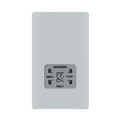 Front view of BG Nexus Screwless Polished Chrome Shaver Socket
