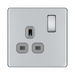 Front view of BG Nexus Screwless Polished Chrome 13A Single Socket