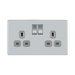 Front view of BG Nexus Screwless Polished Chrome 13A Double Socket
