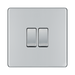 Front view of BG Nexus Screwless Polished Chrome 2G 2W Light Switch