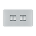 Front view of BG Nexus Screwless Polished Chrome 4G 2W Light Switch