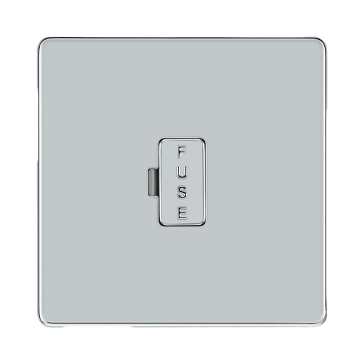 Front view of BG Nexus Screwless Polished Chrome 13A Unswitched Spur