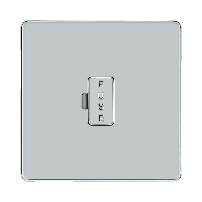 Front view of BG Nexus Screwless Polished Chrome 13A Unswitched Spur