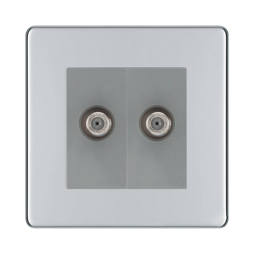 BG Nexus Screwless Polished Chrome Double Satellite Socket FPC642G