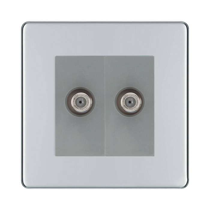 BG Nexus Screwless Polished Chrome Double Satellite Socket FPC642G