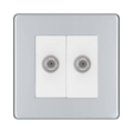 BG Nexus Screwless Polished Chrome Double Satellite Socket FPC642W