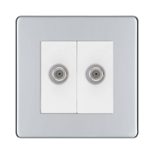 BG Nexus Screwless Polished Chrome Double Satellite Socket FPC642W