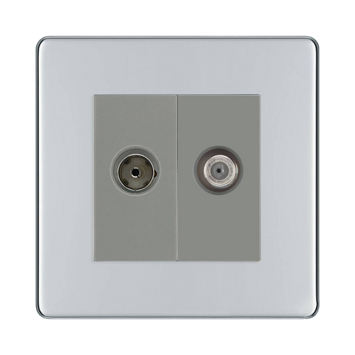 BG Nexus Screwless Polished Chrome TV & Satellite Socket FPC65G