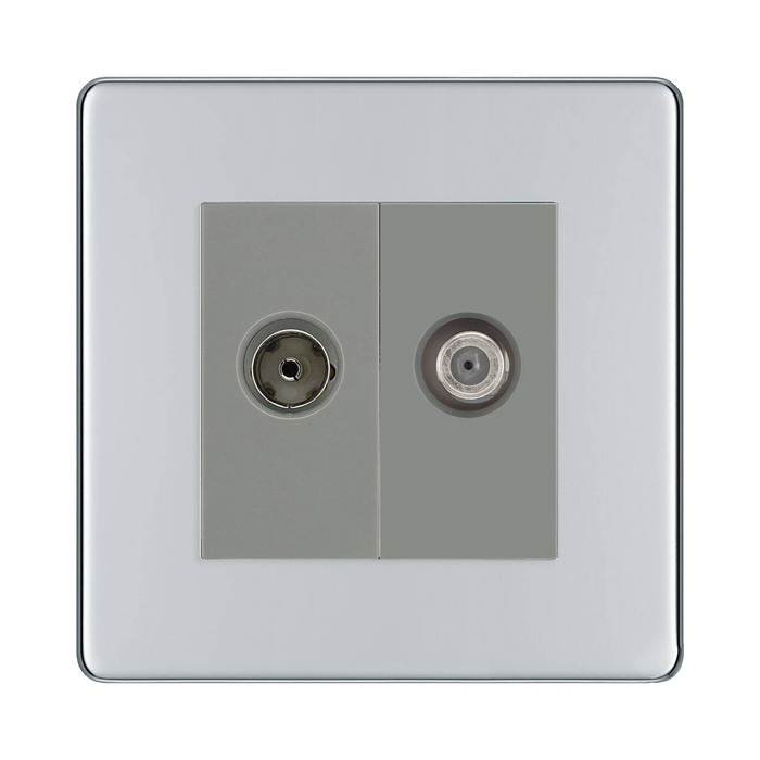 BG Nexus Screwless Polished Chrome TV & Satellite Socket FPC65G