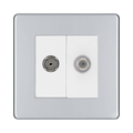 BG Nexus Screwless Polished Chrome TV & Satellite Socket FPC65W