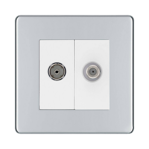 BG Nexus Screwless Polished Chrome TV & Satellite Socket FPC65W
