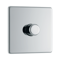 Front view of BG Nexus Screwless Polished Chrome 1G Dimmer Switch
