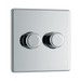 Front view of BG Nexus Screwless Polished Chrome 2G Dimmer Switch