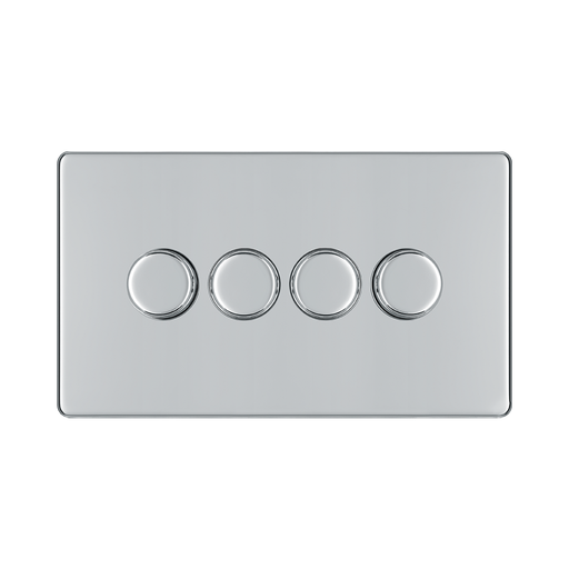 Front view of BG Nexus Screwless Polished Chrome 4G Dimmer Switch