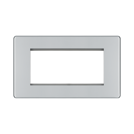Front view of BG Nexus Screwless Polished Chrome 4G Euro Plate