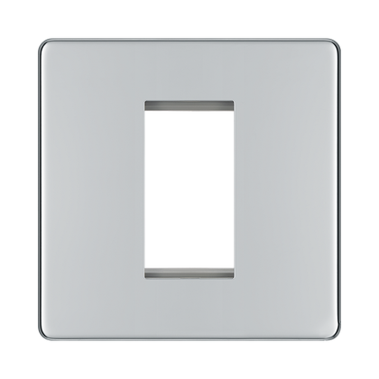BG Nexus Screwless Polished Chrome 1G Euro Plate FPCEMS1
