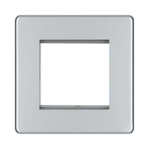Front view of BG Nexus Screwless Polished Chrome 2G Euro Plate