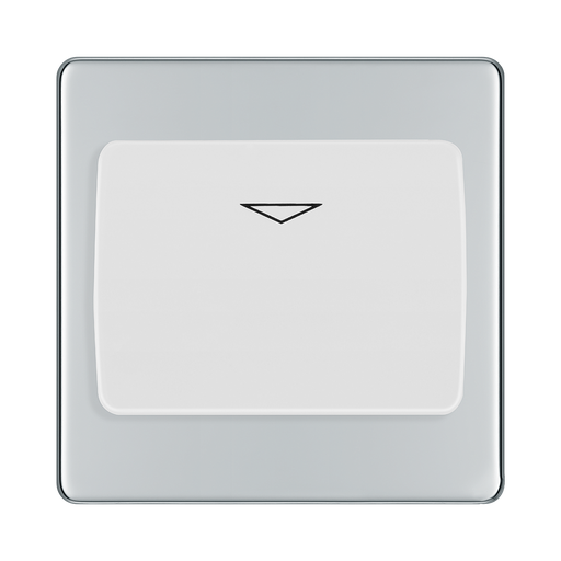 Front view of BG Nexus Screwless Polished Chrome Hotel Key Card Switch