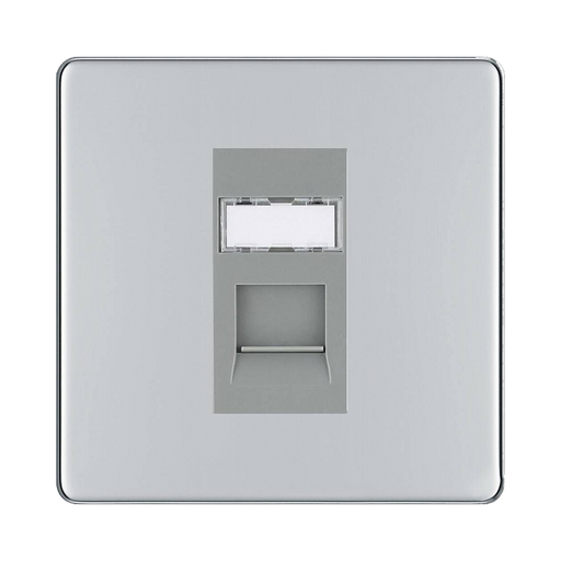 BG Nexus Screwless Polished Chrome RJ45 Cat6 Data Outlet FPCRJ4516G