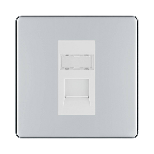 BG Nexus Screwless Polished Chrome RJ45 Cat5E Data Outlet FPCRJ451W