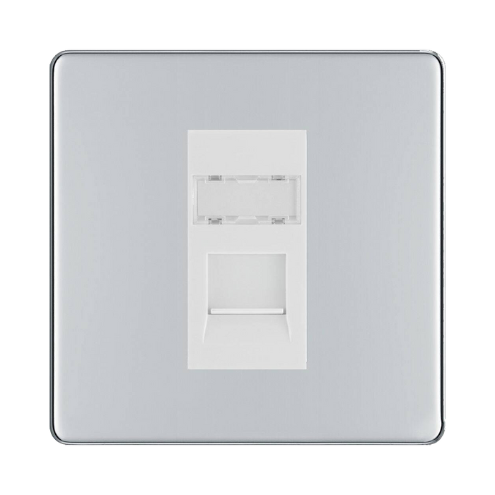 BG Nexus Screwless Polished Chrome RJ45 Cat5E Data Outlet FPCRJ451W