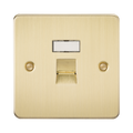 Knightsbridge Flat Plate Brushed Brass CAT5e RJ45 Network Outlet FPRJ45BB - product view
