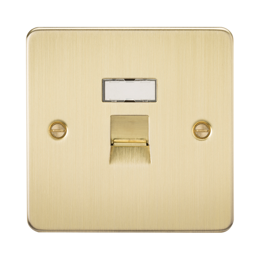 Knightsbridge Flat Plate Brushed Brass CAT5e RJ45 Network Outlet FPRJ45BB - product view