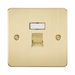 Knightsbridge Flat Plate Brushed Brass CAT5e RJ45 Network Outlet FPRJ45BB - product view