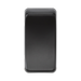 Rectangular matt black object on a white background