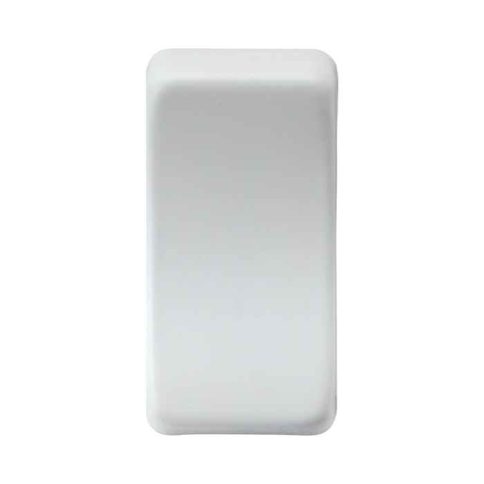 Rectangular matt white object on a white background