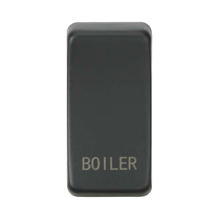 Anthracite rectangular object with 'BOILER' engraved on a white background