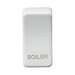 White rectangular object with 'BOILER' engraved on a white background