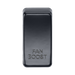 Rectangular black fan boost button on a white background