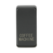 Anthracite rectangular object with 'COFFEE MACHINE' engraving on a white background
