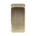 Brass rectangular object with 'Cooker Hood' engraving on a white background