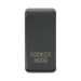 Anthracite rectangular object with 'Cooker Hood' engraving on a white background