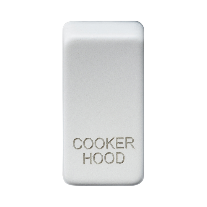 White rectangular object with 'Cooker Hood' engraving on a white background
