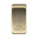 Rectangular brass plate with 'Dishwasher' engraving on a white background